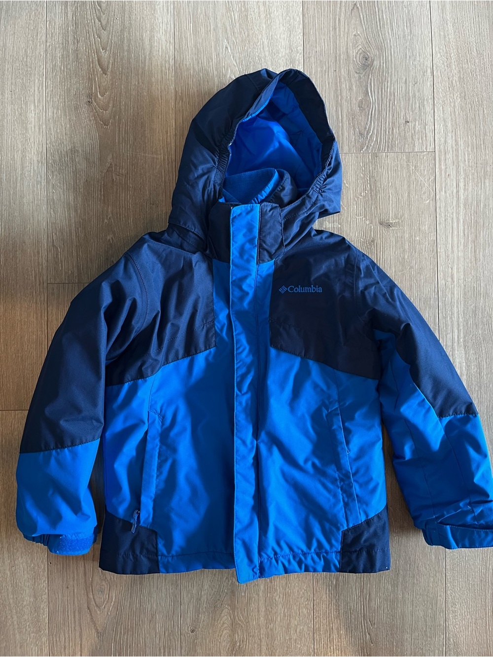 Columbia Navy and Bright Blue Hooded waterproof snow Jacket